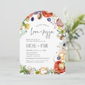 Invitation Love and Pizza Trendy Arched Couples Douche (Debout devant)