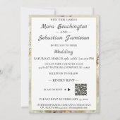 Invitation *~* LOVE AR26 Fleurs Bouquet QR RSVP Mariage (Dos)