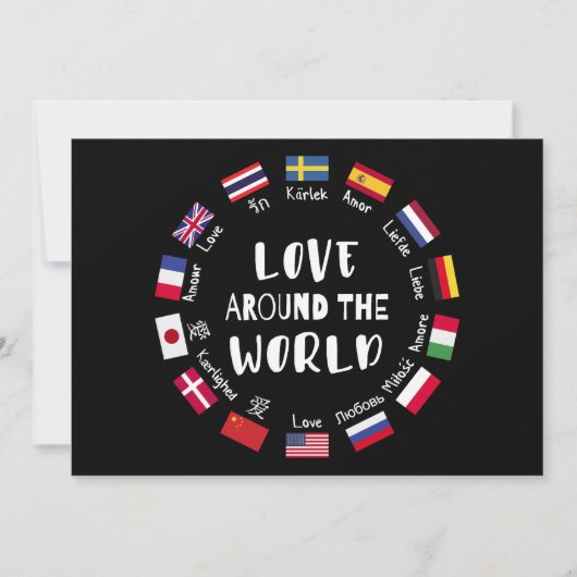 Invitation Love Around the World Languages  (Devant)