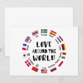 Invitation Love Around the World Languages  (Devant / Derrière)