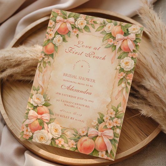 Invitation Love at First Peach Bridal Shower