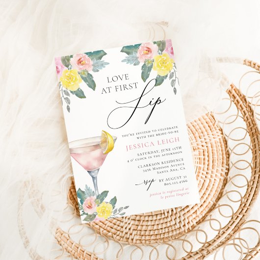Invitation Love at First Sip Bright Cocktail Fête des mariées