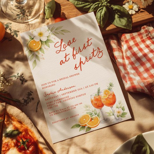 Invitation Love at First Spritz Bridal Shower