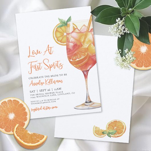 Invitation Love At First Spritz Bridal Shower