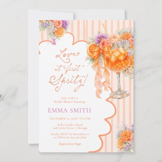 Invitation Love at First Spritz Bridal Shower Aperol  (Devant)