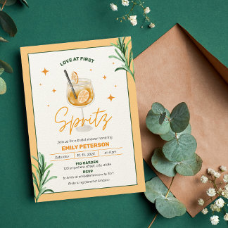 Invitation Love at First Spritz Cocktail Fête des mariées ora