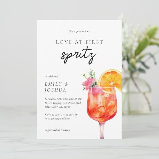 Invitation Love at First Spritz Couples Douche (Debout devant)