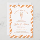 Invitation Love at First Spritz Engagement Party Orange Italy (Devant)