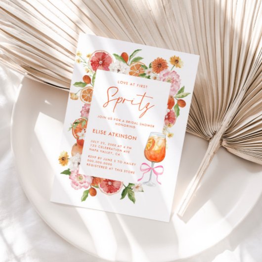 Invitation Love At First Spritz Floral Bridal Shower