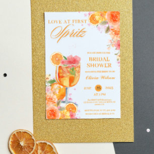 Invitation Love at First Spritz Floral Cocktail Fête des mari