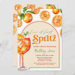 Invitation Love at First Spritz Orange Fête des mariées Super