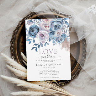 Invitation Love Bloom Quelque chose de bleu Rose Fête des mar
