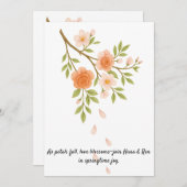 Invitation Love blossoms like spring petals. (Devant / Derrière)