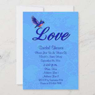 Invitation Love Bluebird Fête des mariées