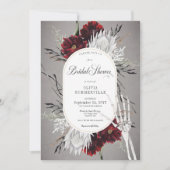 Invitation Love & Bones Éffrayant Red Floral Fête des mariées (Devant)