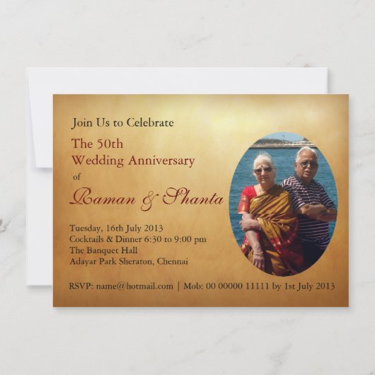 Invitation Love Book 50th Mariage Anniversary Photo (Dos)