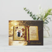 Invitation Love Book 50th Mariage Anniversary Photo Invitatio (Debout devant)