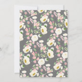 Invitation Love Brewing Pink Peonies Floral Baby Tea Douche (Dos)