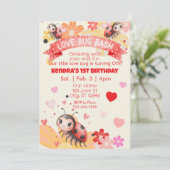 Invitation Love Bug is One, Love Bug Bash Birthday (Debout devant)