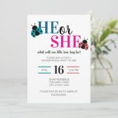 Invitation Love Bug Spring Gender Reveal Party (Debout devant)