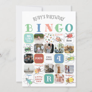 Invitation Love Bugs Party Bingo Game Card (version 1)