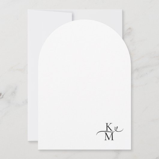 Invitation Love Calligraphy Mariage B&W Arch ID940 (Dos)