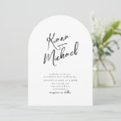 Invitation Love Calligraphy Modèle photo B&W Arch ID940 (Debout devant)