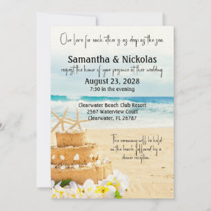 Invitation Love Deep as the Sea Beach Wedding