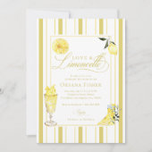 Invitation Love et Limoncello Fête de Fiançailles aux Citrons (Devant)