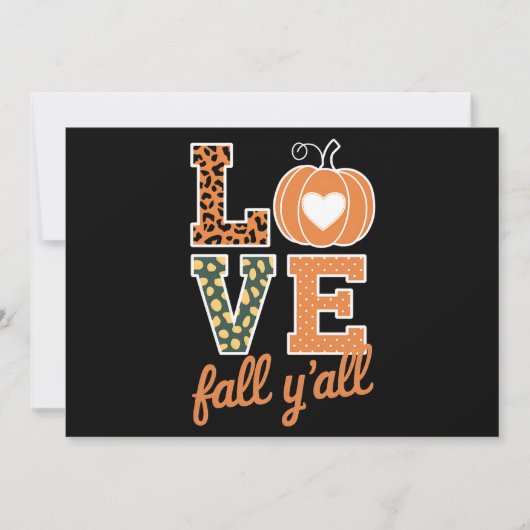 Invitation Love Fall Y'All Empreinte de léopard Fall Thanksgi (Devant)
