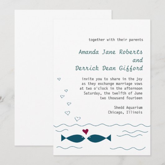 Invitation Love Fish (Devant / Derrière)