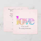 Invitation LOVE Floral Design for Mariage Vow Renewal (Devant / Derrière)