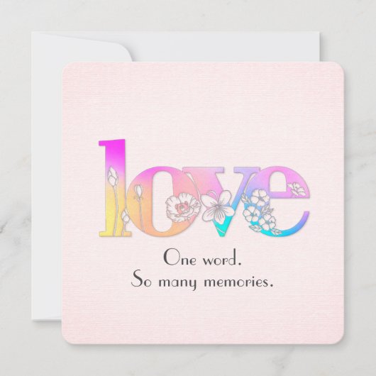 Invitation LOVE Floral Design for Mariage Vow Renewal (Devant)