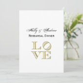 Invitation LOVE Graphic Text - Faux Gold (Debout devant)