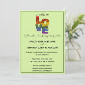 Invitation LOVE Green Theme Same Mariage Collection (Debout devant)