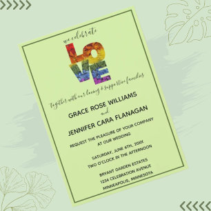 Invitation LOVE Green Theme Same Mariage Collection