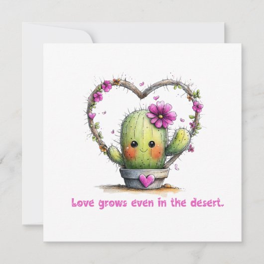 Invitation Love Grows Even in the Desert – Greeting Card (Devant)