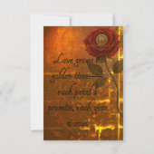Invitation Love Grows Romantic Red Rose Gold Gears (Dos)