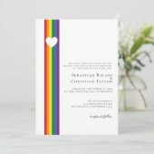 Invitation Love Heart et Rainbow Gay Mariage (Debout devant)