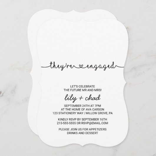 Invitation Love Hearts (Devant / Derrière)