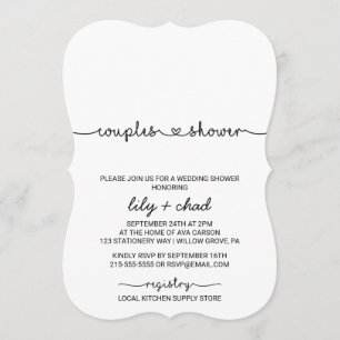 Invitation Love Hearts Couples Douche