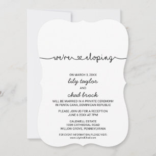 Invitation Love Hearts Elopement Réception