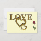 Invitation Love Hearts & Red Rose Wedding RSVP Menu Invitatio (Dos)