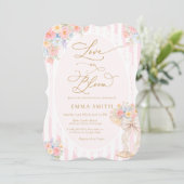 Invitation Love in Bloom Bow Champagne Bridal Shower (Debout devant)