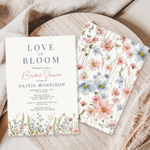 Invitation Love in Bloom Élégant Jardin Floral Shower Nuptial
