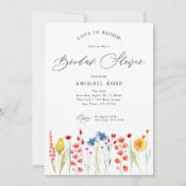 Invitation Love in Bloom Fête des mariées Fleur sauvage, QR C (Devant)