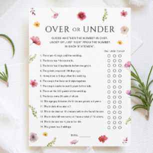 Invitation Love in Bloom Fête des mariées Over & Under Game C