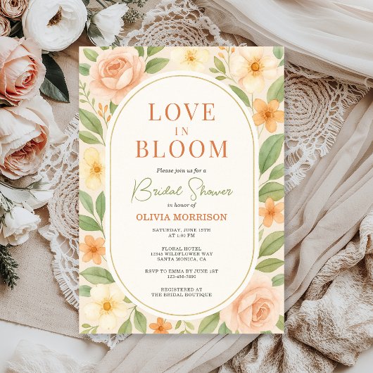 Invitation Love in Bloom Floral Botanical Bridal Shower