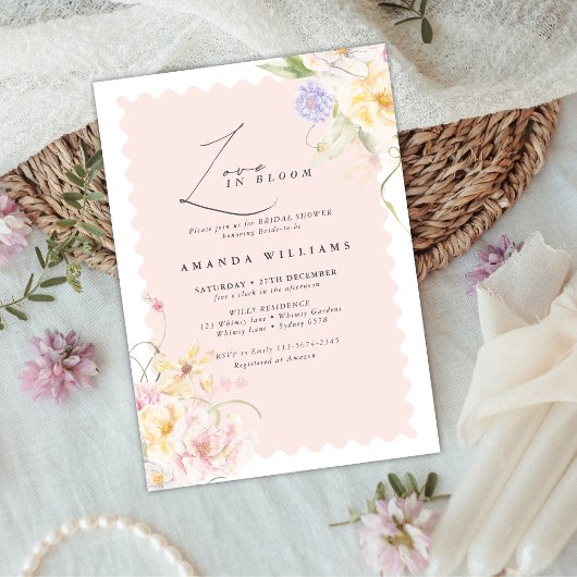 Invitation Love in bloom Floral Elegance Bridal Shower 