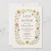 Invitation Love In Bloom Floral QR Code Bridal Shower (Devant)